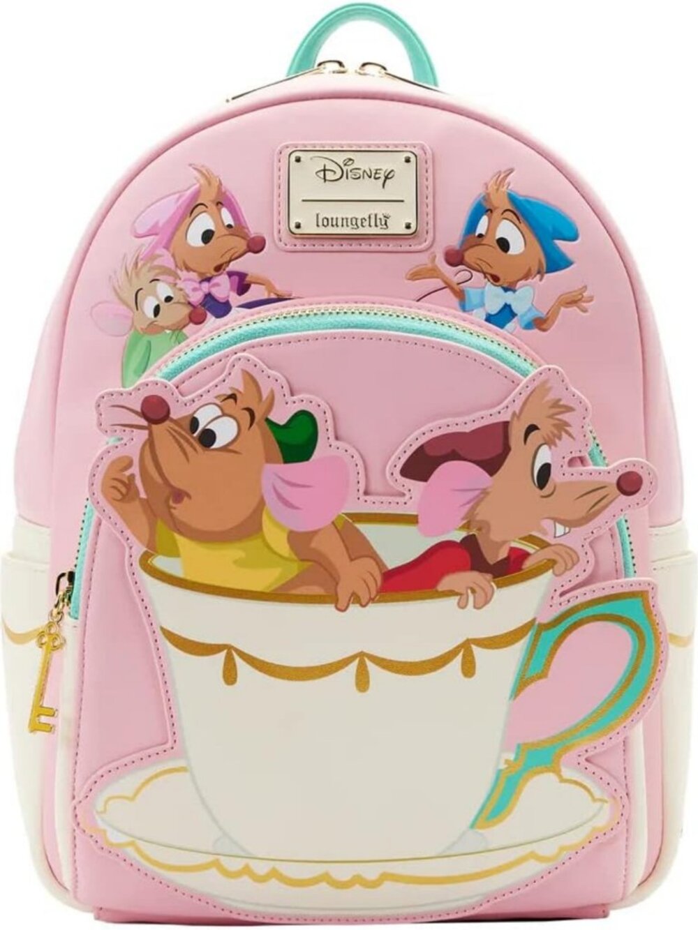 Cinderella Gus & Jaq Teacup Mini Backpack | Cute Disney Lounge Bag, Perfect Gift